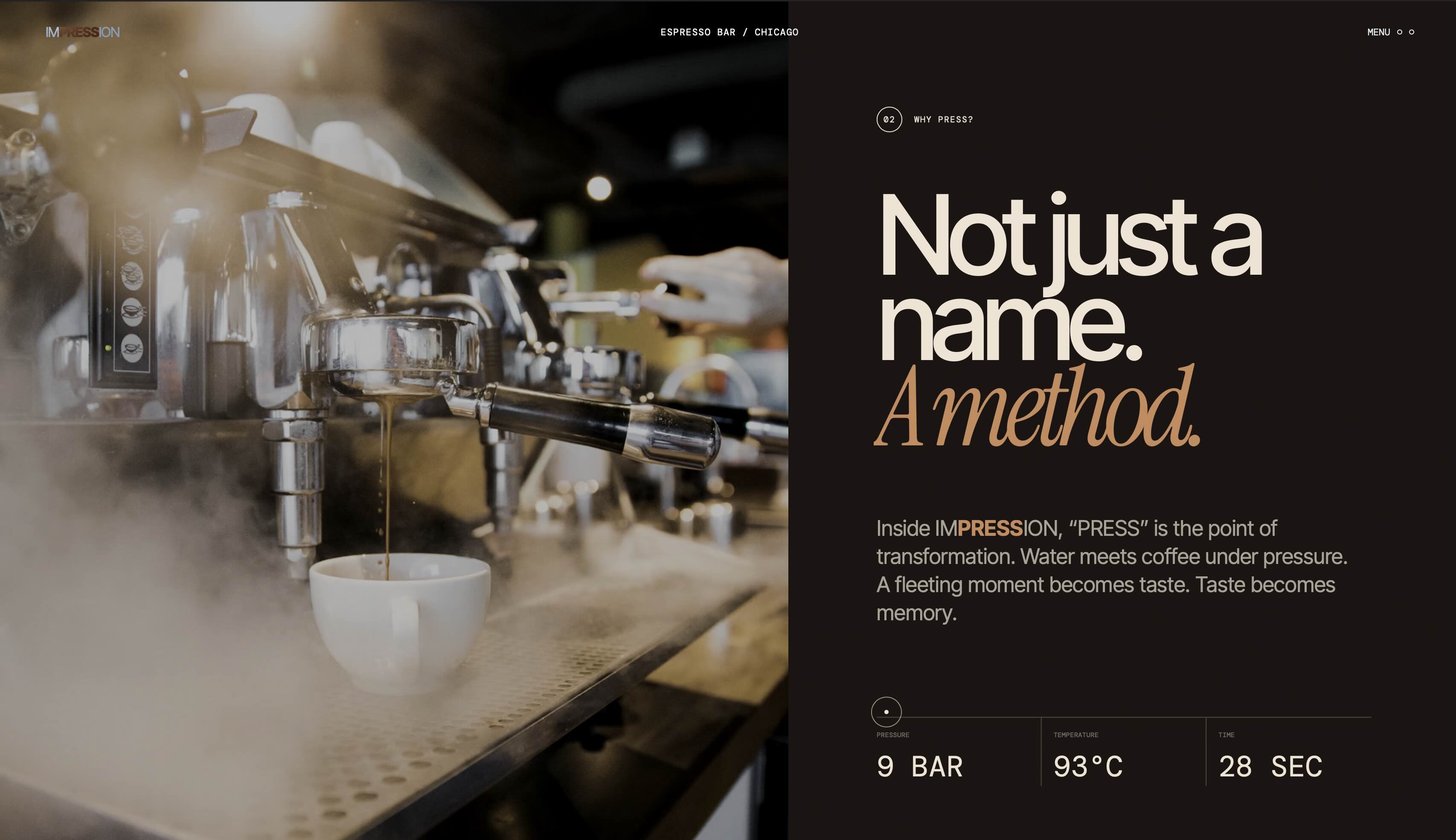 IMPRESSION espresso bar interior
